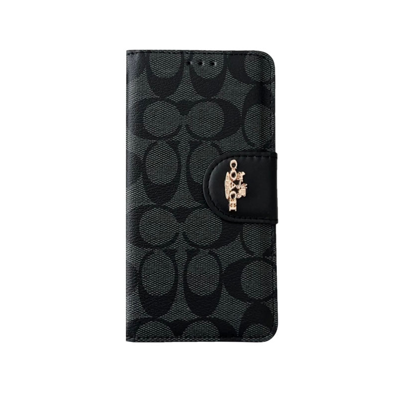 Coach Custodia per iPhone Custodia a libro in pelle con portacarte Marrone-PTK241622