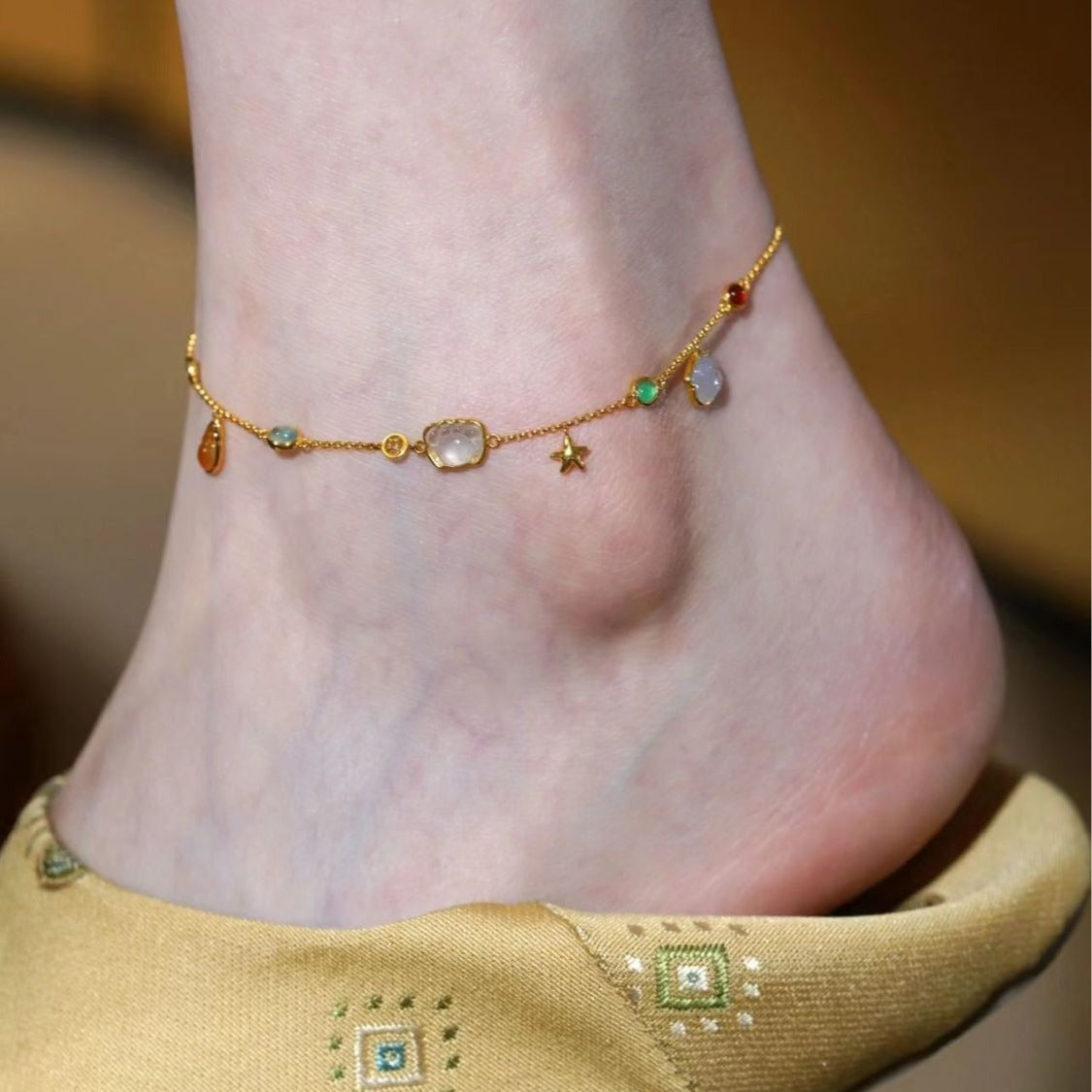 Ocean-inspirerad Dainty Shell Anklet-Summer Boho Beach Charm smycken tillbehör