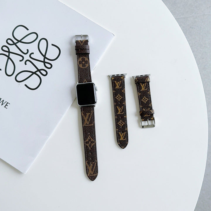 Luksusowy pasek do zegarka Apple w kolorze brązowym