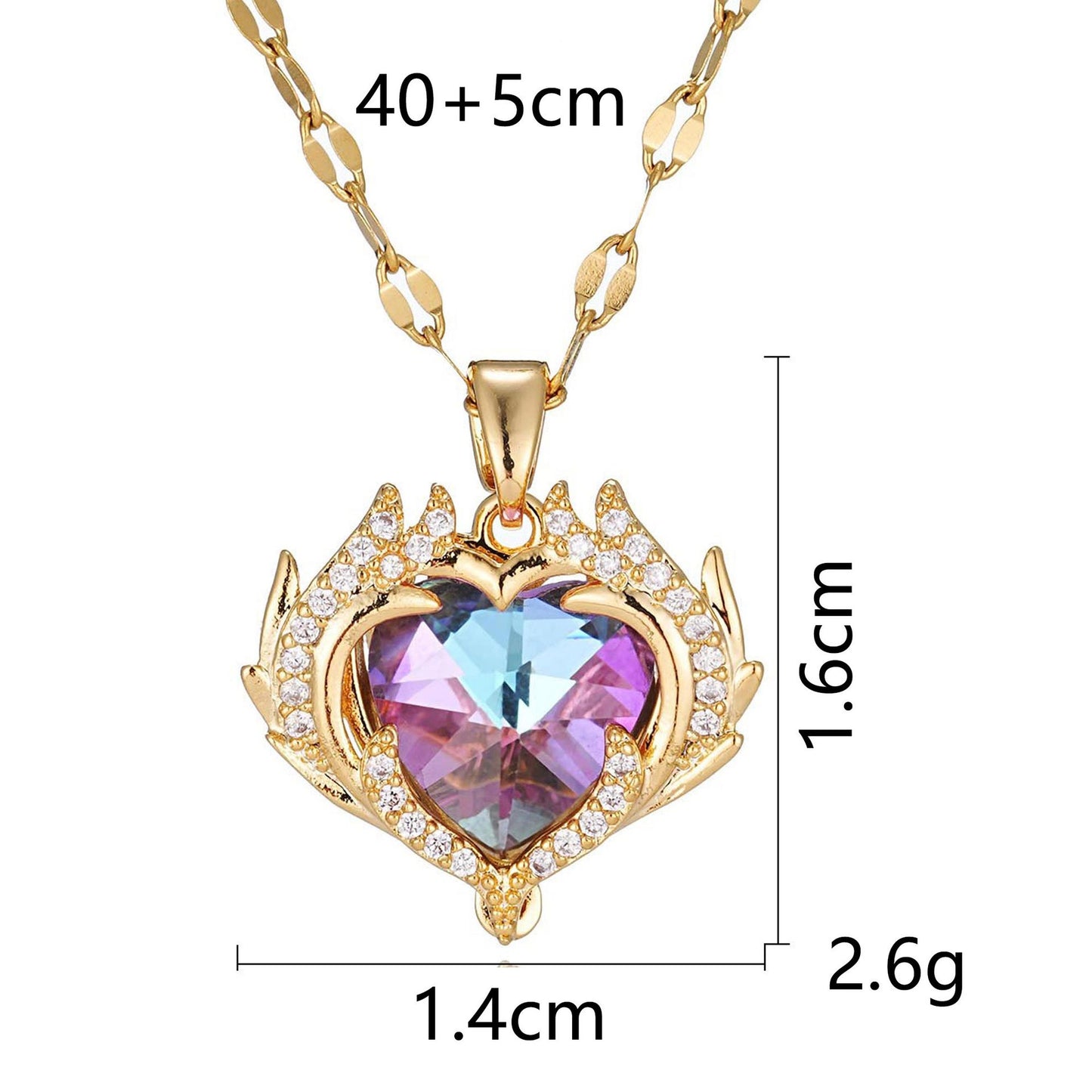 French Luxe Red Heart Pendant Necklace - Dainty Glamour with Full Rhinestones Accessories