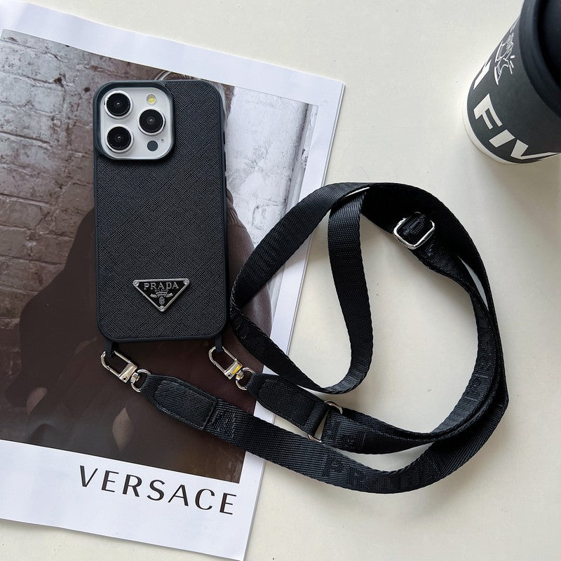 Pra Crossbody leren iPhone-hoesje