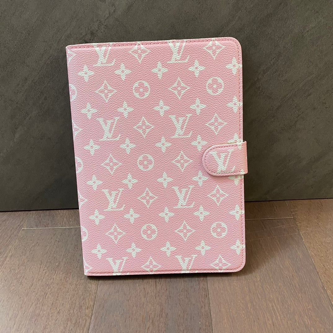Luxus-Canvas-Monogramm-Leder-Frische-Sommer-Thema-Muster-Apple-iPad-Hülle