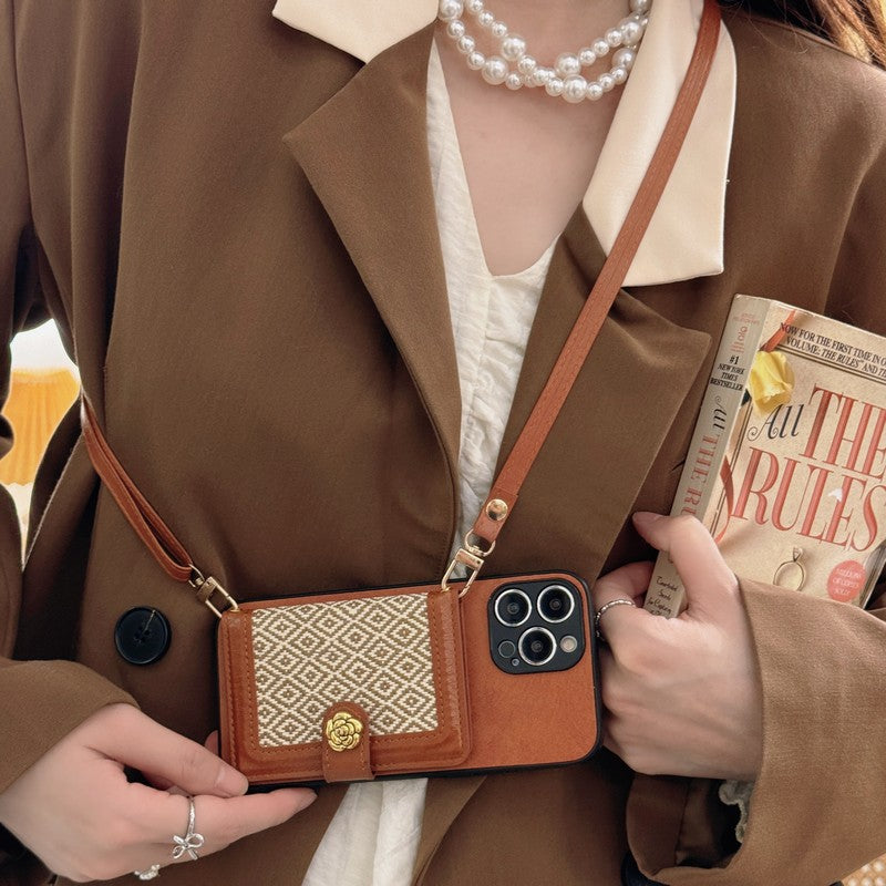 Étui pour iPhone à bandoulière CC Camellia