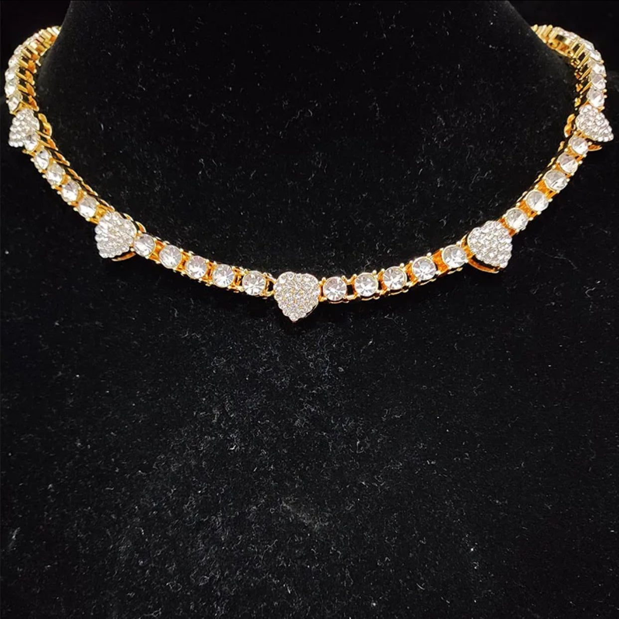 Rhinestone hjertekæde