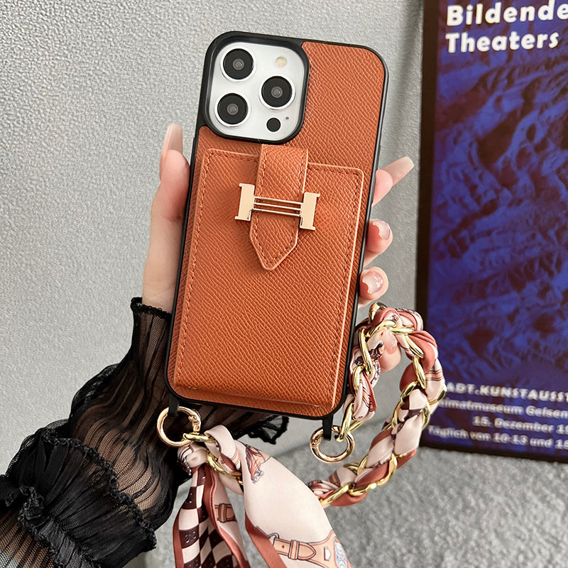 H Card Bag Scarves Δερμάτινη θήκη για iPhone