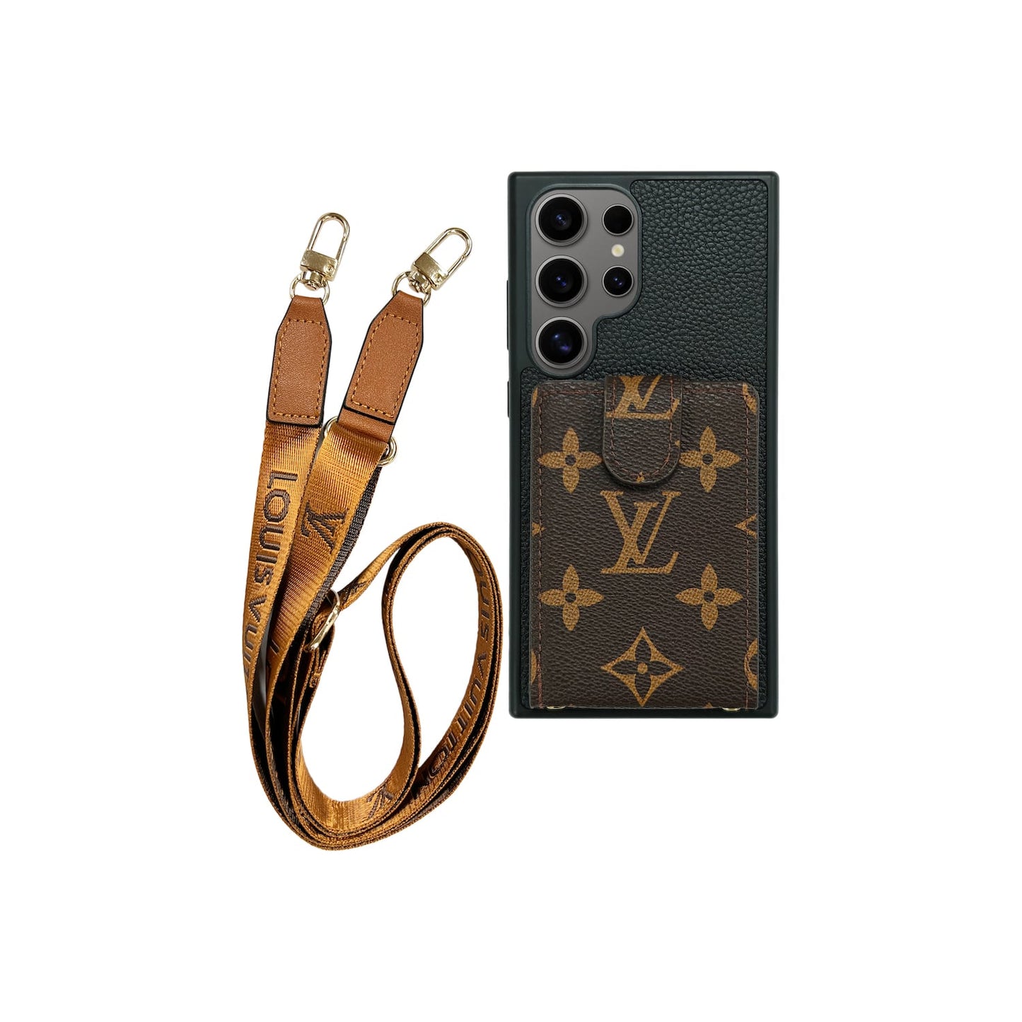 Cardholder x Lanyard Signature Two Tone Brown Case | Samsung