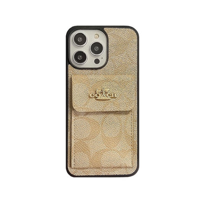 Тренер iPhone Case с держателем карты кошелек светло -коричневый -SK240425