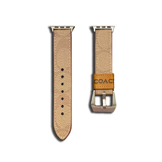 Δερμάτινο Coach Apple Watch Band Ανοιχτό καφέ-YHK244221710