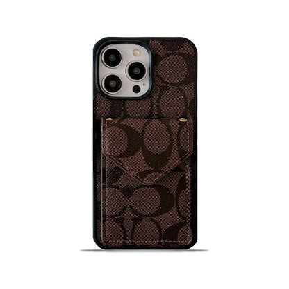 Coach iPhone-etui med kortholder og rem Mørkebrun -SJ240513