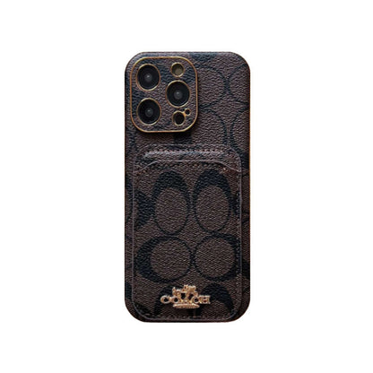 Тренер iPhone Case с держателем карты Brown -kb241651