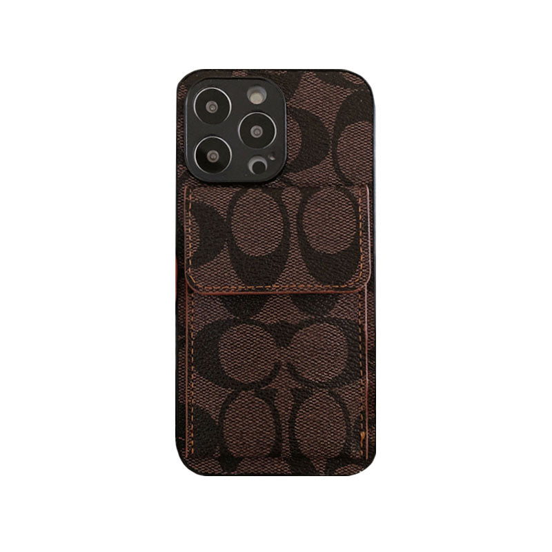 Тренер iPhone Case с Wallet Coffee-HP240513