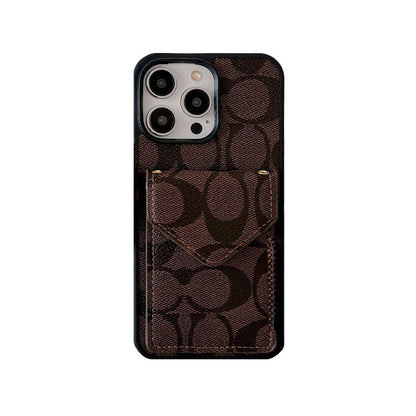 Coach iPhone-etui med kortholder og rem Mørkebrun -SJ240513