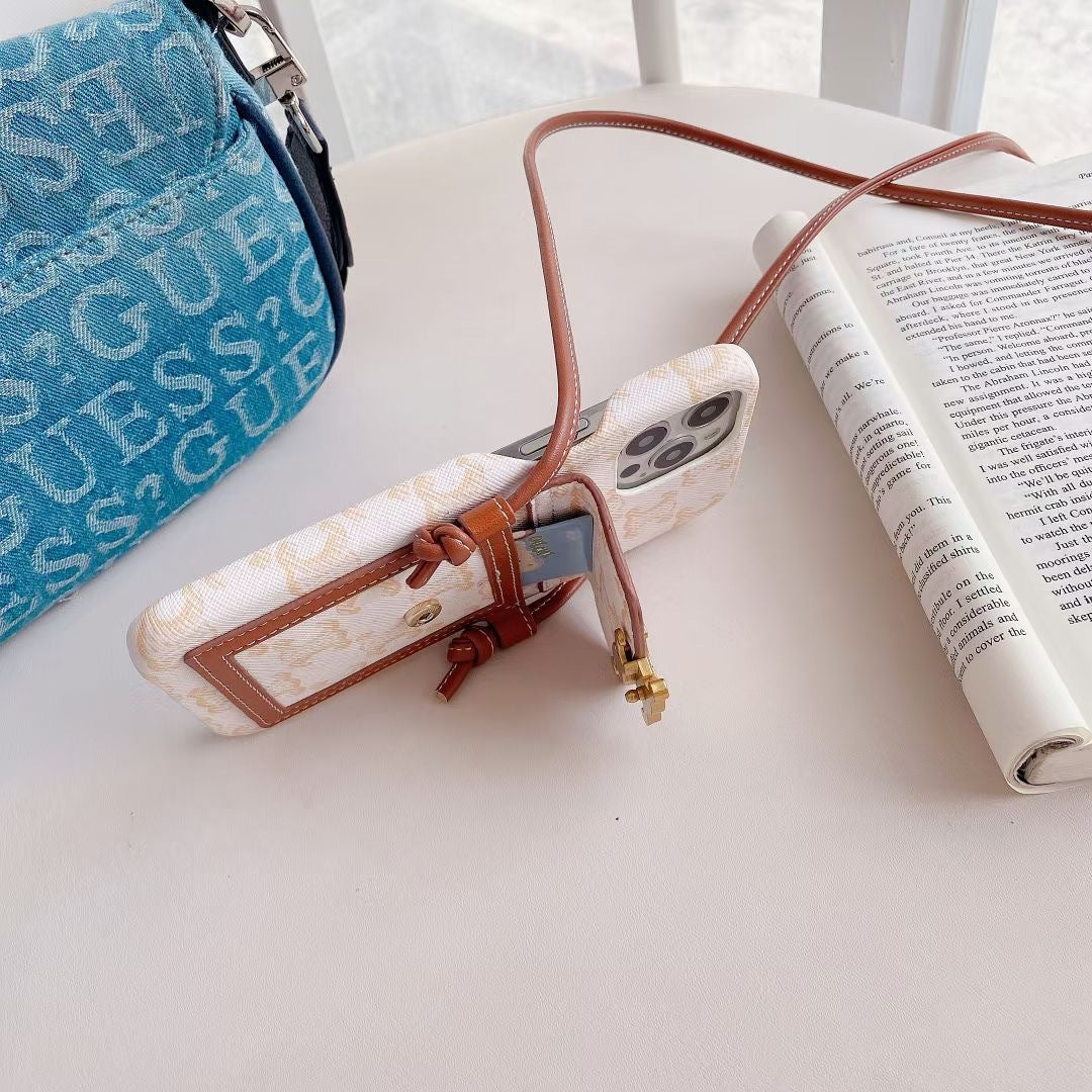 Fehér Celine iPhone tok kártyatartóval -LH240109