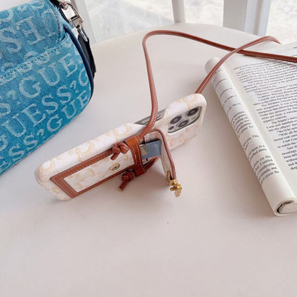 Fehér Celine iPhone tok kártyatartóval -LH240109