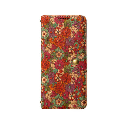 Vintage  Floral seasons Leather Wallet Case  – Boho Chic Protection for iPhone Case