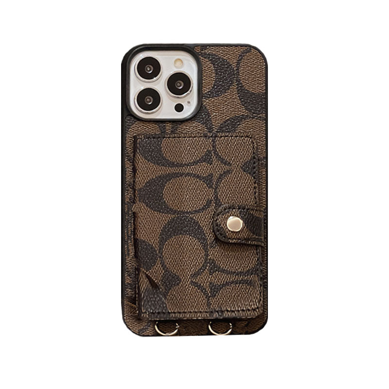Coach iPhone-Hülle mit Geldbörse und Riemen, Braun – SZK240402