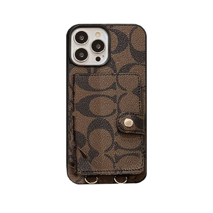 Coach iPhone-Hülle mit Geldbörse und Riemen, Braun – SZK240402