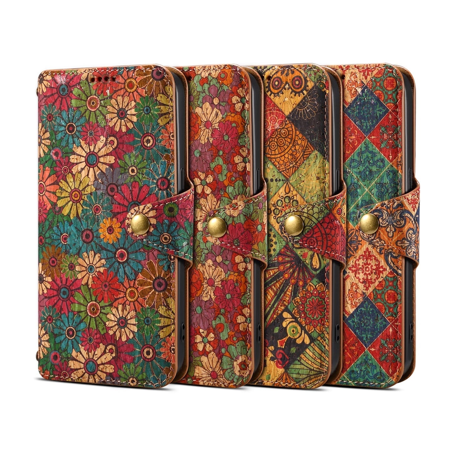 Vintage  Floral seasons Leather Wallet Case  – Boho Chic Protection for iPhone Case