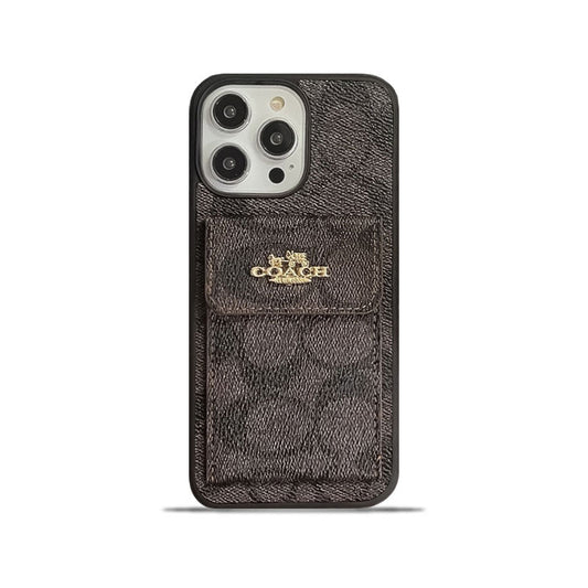 Тренер iPhone Case с держателем карты Dark Brown -SK240425