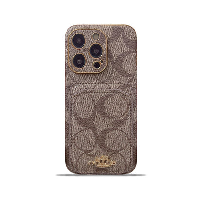 Coach iPhone Case With Card Holder  Coffee  -KB241651