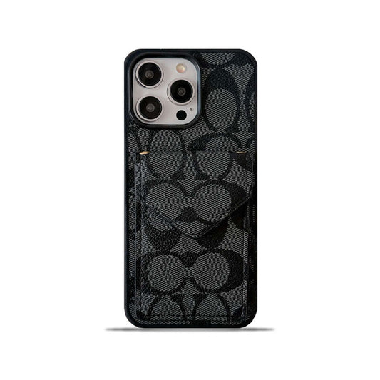 Coach Coach iPhone Case с держателем карты и ремнем Black -sj240513