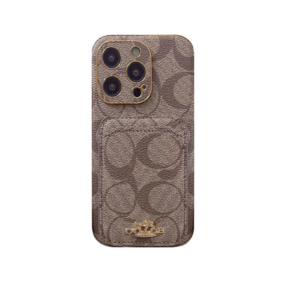 Тренер iPhone Case с держателем карты Brown -kb241651