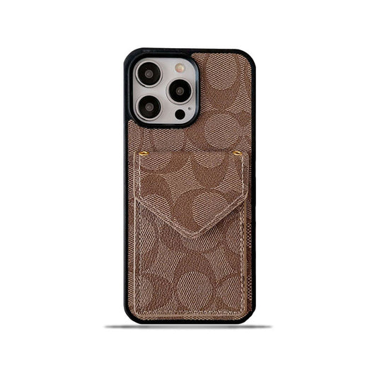 Θήκη Coach iPhone με θήκη για κάρτα και λουράκι ανοιχτό καφέ -SJ240513