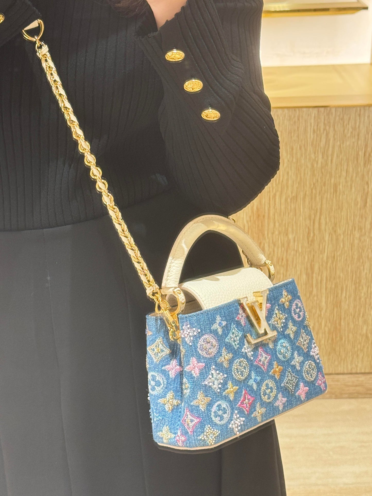 Мини -сумка роскошной джинсовой джинсовой ткани