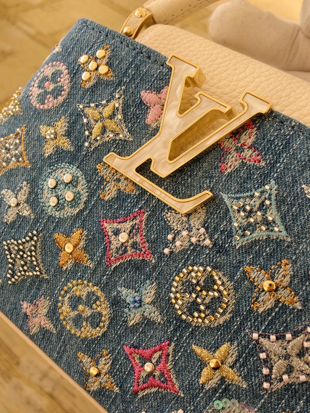 Мини -сумка роскошной джинсовой джинсовой ткани