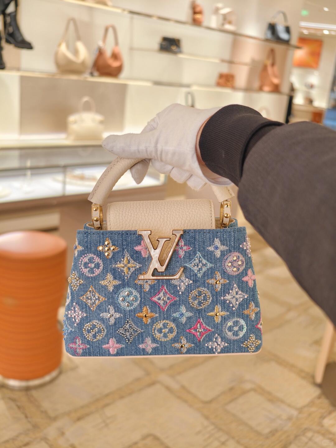 Мини -сумка роскошной джинсовой джинсовой ткани