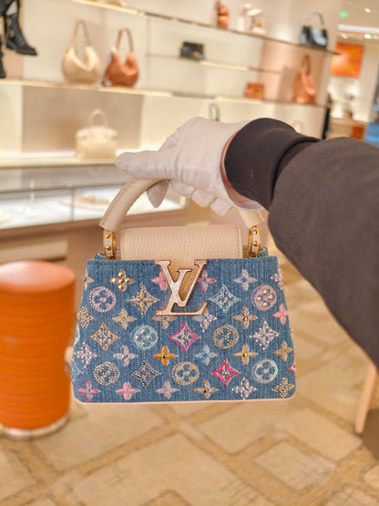 Мини -сумка роскошной джинсовой джинсовой ткани