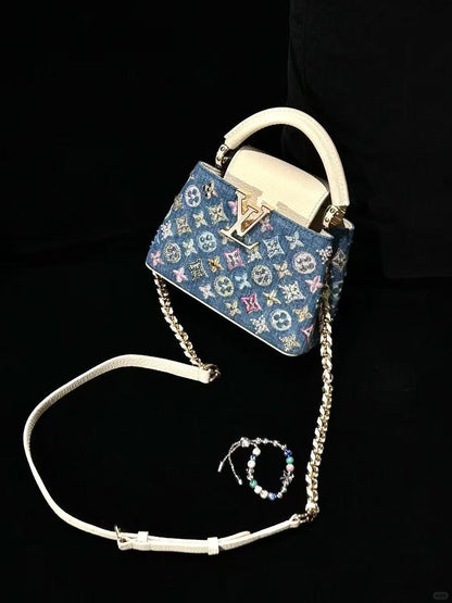 Мини -сумка роскошной джинсовой джинсовой ткани