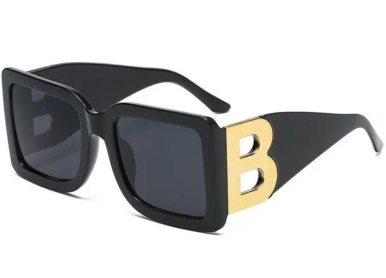 Square Frame Sunglasses with Metallic Accent