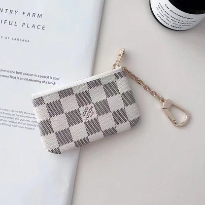 チェーン クリップ付きの高級ルーにインスピレーションを得たモノグラム コイン ポーチ コレクション