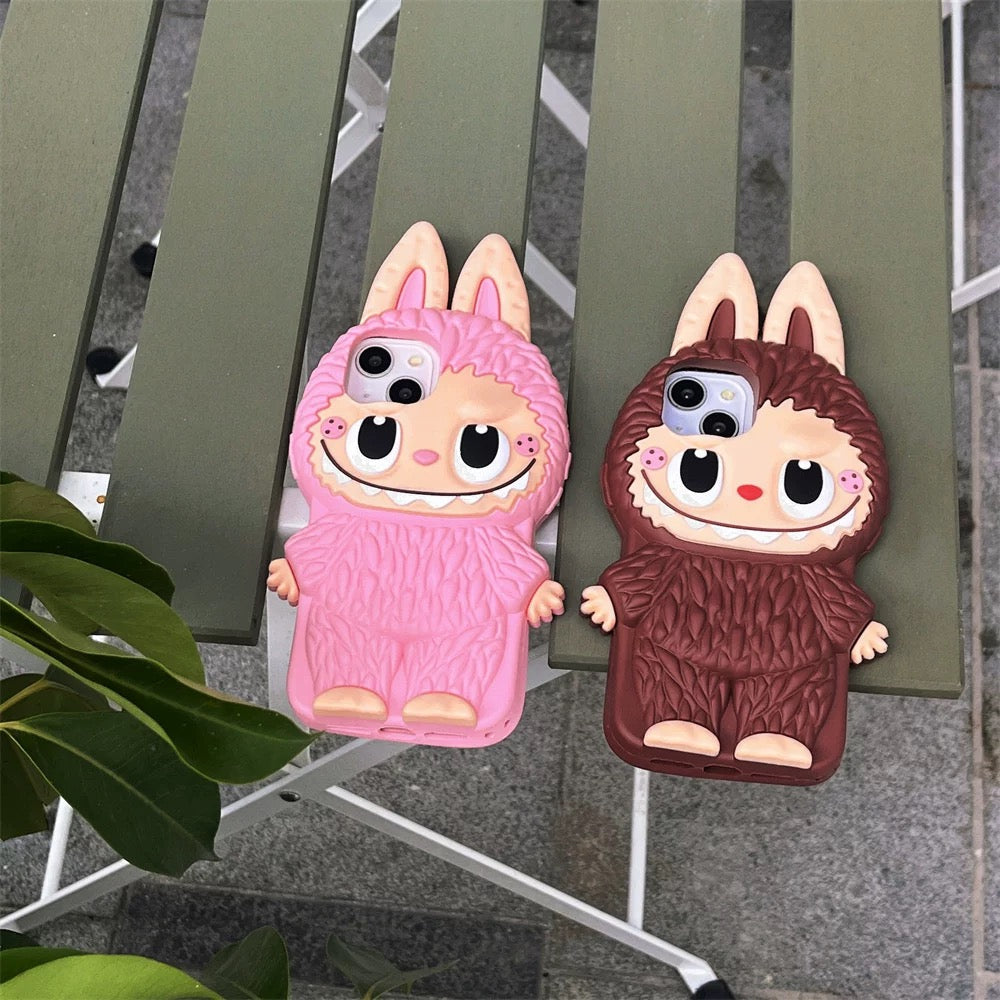 Cute Cartoon Labubu Zimomo Husă din silicon | Maro Roz - Husa iPhone