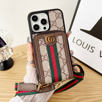 Lou GG Card Holder Chain iPhone Case