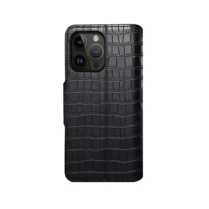 Alligator Print iPhone Case With Wallet And Strap