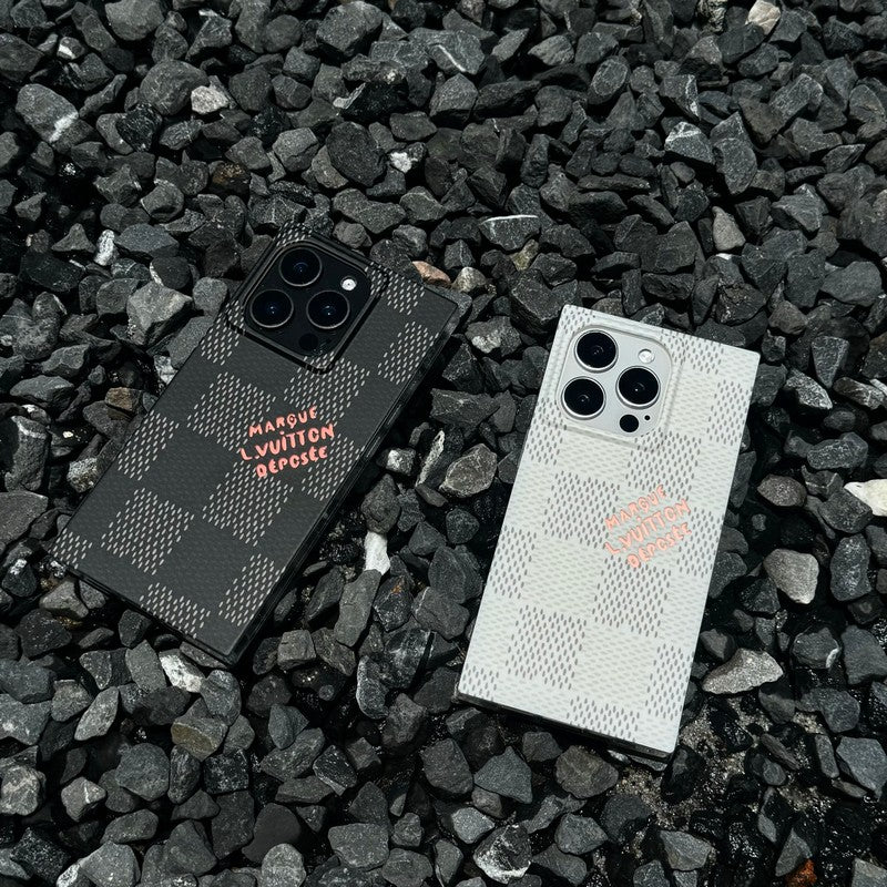 Lou Black & Witte vierkante iPhone-hoes