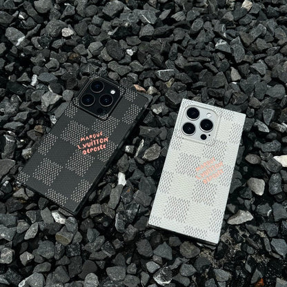 Lou Black & Witte vierkante iPhone-hoes