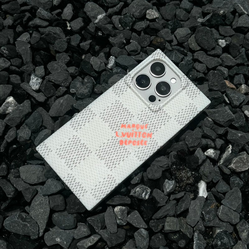 Lou Black & Witte vierkante iPhone-hoes