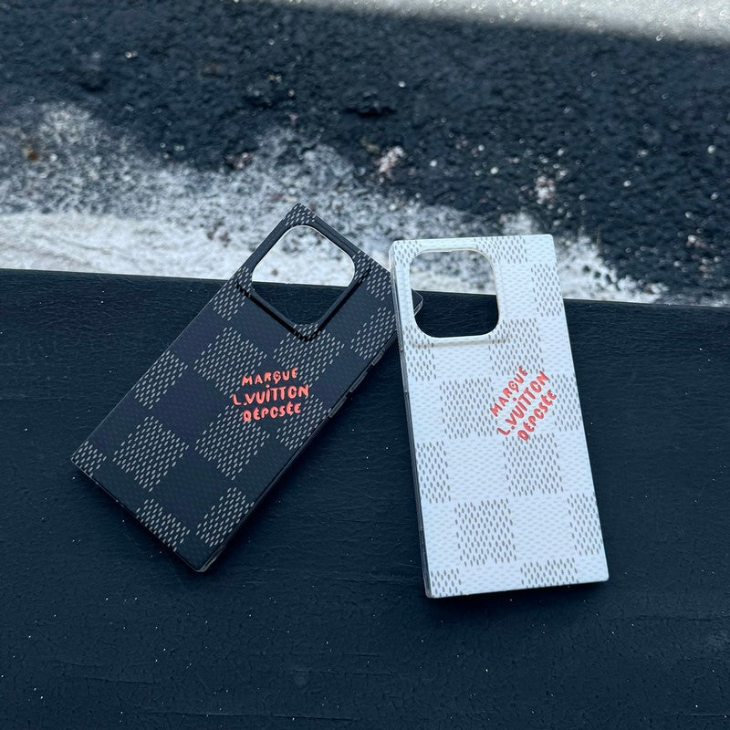 Lou Black & Witte vierkante iPhone-hoes