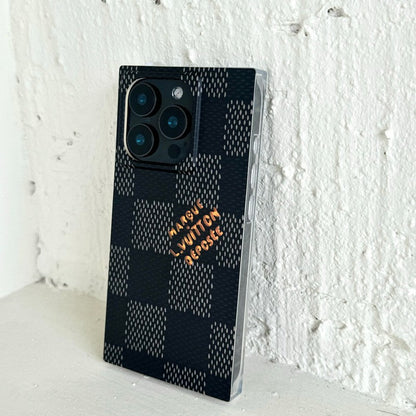 Lou Black & Witte vierkante iPhone-hoes