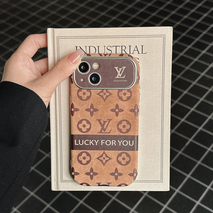 Lou Brown & Black Classic Leather iPhone Case