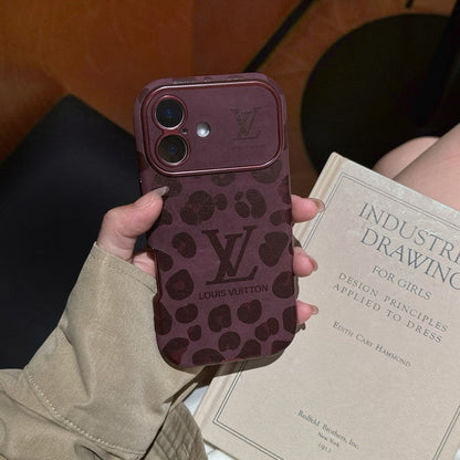 Lou Brown & Purple Color Leather iPhone Case