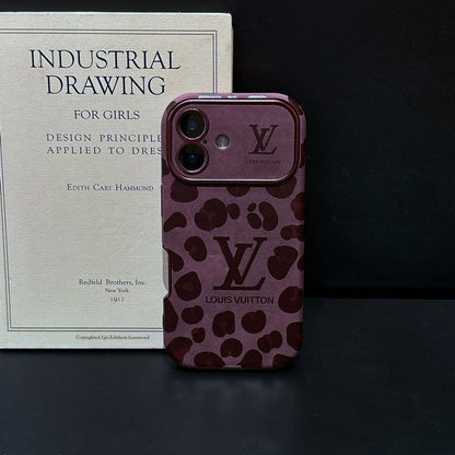 Lou Brown & Purple Color Leather iPhone Case