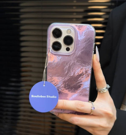 Glacier Blur Shell iPhone-etui – INS-stil iriserende design