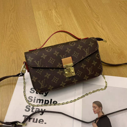 Vintage zárláncos válltáska – klasszikus monogramos kivitel