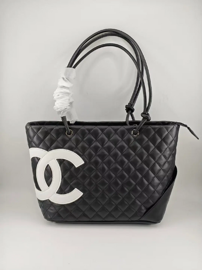 Premium Quilted Leather-Style Tote Bag with Dual Handles