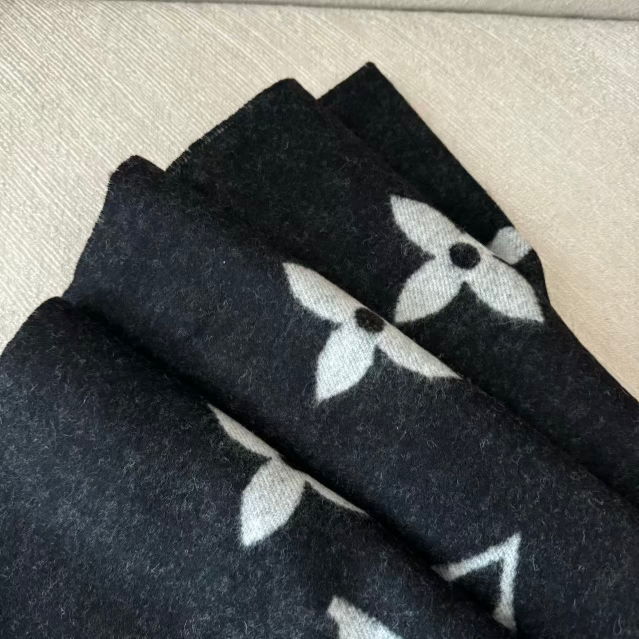 Luxury Reversible Monogram Knit Scarf