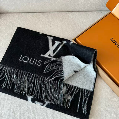 Luxury Reversible Monogram Knit Scarf